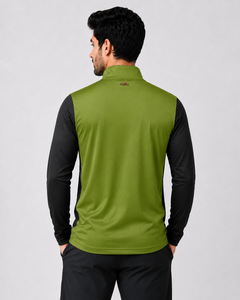 T-shirts à manches longues pour hommes, qualité supérieure, demi-zip, couleur unie, coupe classique, personnalisables, vierges - Product Image 3