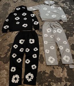 ชุดวอร์มลำลองสำหรับฤดูหนาว ผ้าฝ้ายหนา 100% ชุดเซ็ทลำลองแบบ unisex ระบายอากาศได้ดี รับสกรีนโลโก้ ชุดกีฬาสองชิ้น เสื้อฮู้ดและกางเกงขายาว - Product Image 4