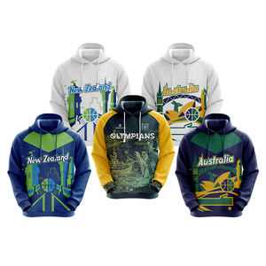 Sudadera con Capucha para Hombre, Manga Raglán, Estampado por Sublimación, Patrón Geométrico, Estilo Casual de Otoño, 100% Poliéster, Transpirable, Corte Regular - Product Image 5