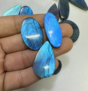 Cabujones de Labradorita Azul Flash de Alta Calidad, Piedras Sueltas de Cristal Natural Hechas a Mano, Piedras Pulidas a Mano para Joyería - Product Image 1