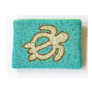 Handmade Beaded Cotton <b>Coin</b> <b>Purse</b> White Turtle Embroidery Zipper Closure Wallet for Women <b>Coin</b> Collecting Card Makeup Cash Gift - Product Image 2