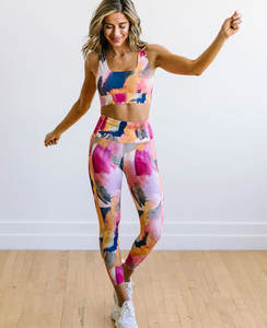 Vente en gros de vêtements de sport logo personnalisé ensembles de fitness de haute qualité vêtements de yoga ensemble de leggings d'entraînement en spandex/nylon - Product Image 1