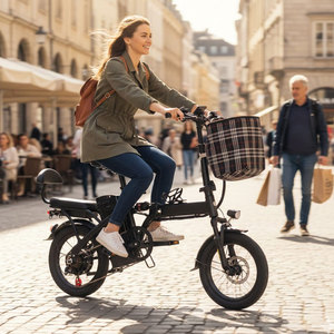 La <span class=keywords><strong>bicicleta</strong></span> eléctrica CB9 está equipada con una batería de litio de 250W, 48V y 7.8Ah y es plegable de 14 pulgadas. - Product Image 4
