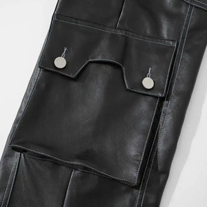 New Hot Sale Lightweight Mid Waist Unisex Genuine <b>Leather</b> Pu Breathable Windproof Quick Dry OEM <b>Pants</b> - Product Image 4