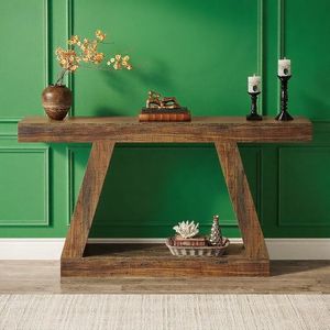 Consolle in Legno Industriale Rustico da 55 Pollici con Vano Portaoggetti per Ingresso o Corridoio - Product Image 4