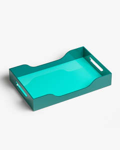 Plateau de service rectangulaire en laque rouge fait main et durable avec bord festonné – Vente en gros, fournisseur B2B, OEM, export - Product Image 1
