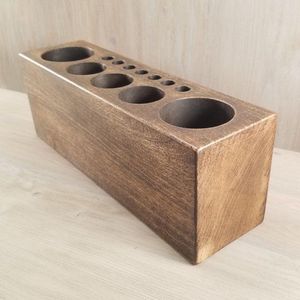 Organizador de Brochas de Madera Maciza Moderno, Ecológico, Hecho a Mano, para Mesa, Dormitorio, Decoración del Hogar - Product Image 1