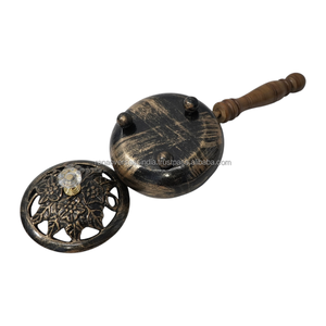 Luxury Iron <b>Incense</b> Burner Antique Style Wooden Handle <b>Incense</b> <b>Holder</b> for Aromatherapy Meditation and Prayer - Product Image 5