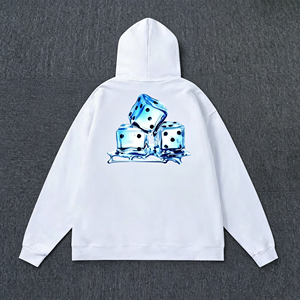 Sudadera con Capucha Unisex Blanca, Felpa, con Logotipo Estampado en la Parte Delantera, Estilo Casual, Transpirable, para Invierno - Product Image 6