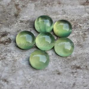 Cabochons ronds plats lisses en préhnite verte naturelle de 4 mm, certifiés IGI, qualité AAA, vente en gros en vrac pour la fabrication de bijoux en ligne - Product Image 3