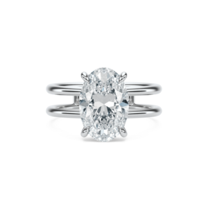 Anillo Lennon Personalizado de Oro Sólido de 14K con Diamante de Corte Ovalado, Joyería para Compromiso, Boda o Aniversario - Product Image 4