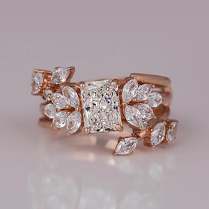 Meilleure qualité bague en or rose 10 carats avec diamants ronds sertie de 4 griffes bague en diamant de laboratoire pour femme pour cadeau d'anniversaire - Product Image 2
