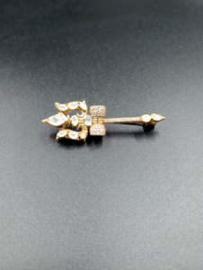 AMAIRA JEWELS Gold Plated Silver Arrow Peacock Design Brooch <b>Pins</b> Crystal Rhinestones Marquise Cut Claw Unisex Fashion Accessory - Product Image 6