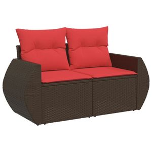 Juego de sofás de jardín de ratán sintético marrón de 6 piezas con cojines, muebles de patio - Product Image 5