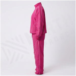 Conjunto Deportivo para Hombre, Color Rosa Sólido, con Cuello Alto y Cordón Ajustable, Estilo Deportivo, Transpirable, de Poliéster/Algodón, 2 Piezas, para Otoño - Product Image 4