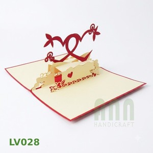 Handmade Love Hearts 3D Pop-Up Wedding Invitation Card Envelope Die-Cut Custom Printed Couples <b>Paper</b> Valentine's Day ANN - Product Image 3