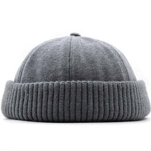 Customizable Short <b>Brimless</b> Plush Docker Beanie Breathable Waterproof Cotton Twill Crown Ribbed Knit Cuff Fisherman <b>Hat</b> Unisex - Product Image 5