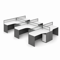 Poste de travail de bureau moderne en forme de L pour 6 personnes, cloisons, armoires mobiles, mobilier de bureau modulaire 4260 mm ArchieLeap ZQR-00266