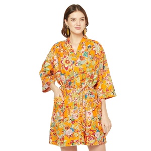Vintage Eco-Friendly Breathable Cotton Kimono Bathrobe Valentine's Day Gift Bird Turkish Cardigan Nightwear Dressing Gown - Product Image 4