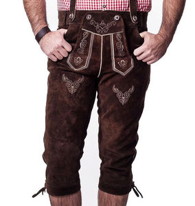 Tenue bavaroise classique unisexe en polyester de qualité supérieure avec broderie Vache d'Halloween - Product Image 3