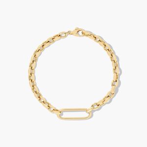 Golden Hour Elongated Oval Link <b>Bracelet</b> In Yellow Gold - Product Image 1