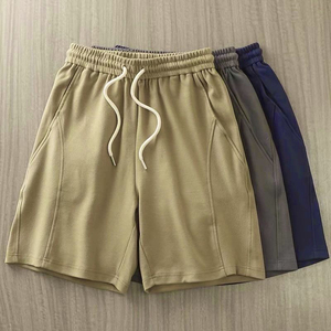 Shorts de bain décontractés pour hommes, style vintage, avec logo tissé sur le devant, taille élastique et cordon de serrage, 100 % polyester, séchage rapide - Product Image 2