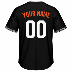 Maillot de baseball SINEWY SPORTS pour homme, manches courtes, noir, en mesh, imprimé par sublimation, boutons sur le devant, unisexe adulte, anti-transpiration - Product Image 3