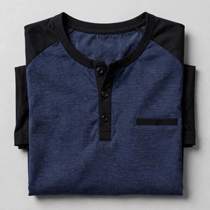 Chemise décontractée pour homme à manches courtes, imprimé bleu, col rabattu, respirante, en sergé polyester/coton, idéale pour l'été - Product Image 6