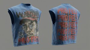 Camiseta de Manga Corta con Logotipo Personalizado en Pedrería, Estilo Vintage, 300 GSM, 100% Algodón, Color Liso, Cuello Redondo, Transpirable, Estilo Hip Hop - Product Image 4