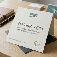 Cartes de remerciement carrées personnalisées avec logo imprimé, cartes d'insertion pour commentaires et cadeaux, vente en gros