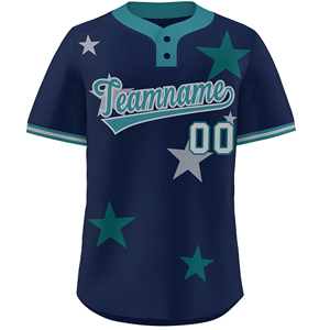 Maillot de baseball personnalisé pour hommes, imprimé, respirant, 100% polyester, évacuation de l'humidité, séchage rapide, anti-UV, col en V, noms et logos personnalisés - Product Image 1