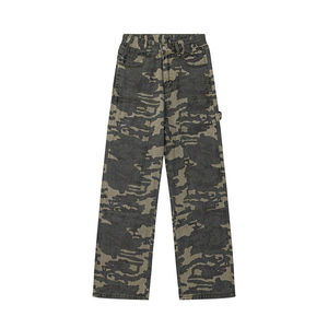 กางเกงยีนส์เดนิมทรงตรง สีพื้น สไตล์ลำลอง คุณภาพสูงจากโรงงานผู้ผลิต (OEM) ผ้าฝ้าย 100% ทรงหลวมสำหรับผู้ชาย เหมาะสำหรับฤดูใบไม้ร่วง/ฤดูหนาว - Product Image 2