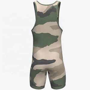 Custom Breathable Sublimated Wrestling Singlet Men's Quick Dry Polyester Spandex <b>Blend</b> Performance Sports Wear - Product Image 2