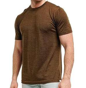 T-shirt de sport 100 % laine mérinos, coupe ajustée, manches courtes, couleur unie, col rond, pour la musculation et l'entraînement, vente en gros - Product Image 5