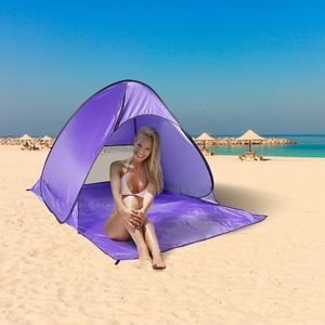 Tenda da Spiaggia Automatica Anti-UV con Tettoia Impermeabile, Finestra a Rete e Borsa Portaoggetti per 2/3 Persone - Product Image 6