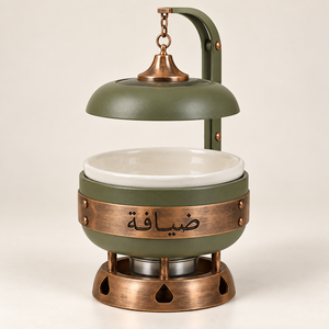 Beautifully Crafted With A Smooth White Body <b>Brushed</b> Gold Metal Band And Matching Gold Base For A Refined Tabletop Appearance - Product Image 5