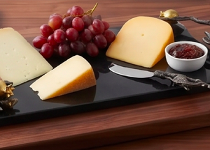 Elegante Tabla de Quesos Negra de Acero Inoxidable con Cuchillos y Asas de Granada, Plato para Servir para Uso Doméstico y para Regalo - Product Image 6