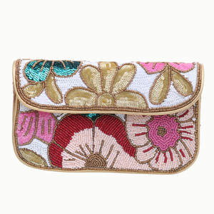 Bolso de Hombro con Cuentas y Patrón Floral, Bolso Bandolera Bohemio para Uso Diario de Mujer - Product Image 4