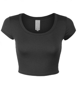 T-shirt court d'été pour femme, uni, à manches courtes, style décontracté, esthétique tendance, débardeur de sport et yoga, coupe ample - Product Image 1