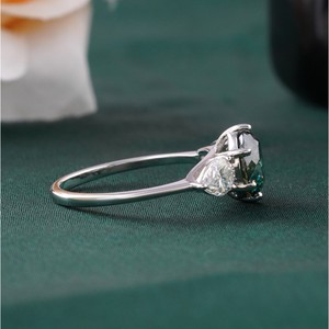 2.00 CT Fancy Green Lab Grown Diamond <b>Ring</b> with VS1 Clarity VVS2 Lab Set in 14K Yellow <b>Gold</b> <b>Cocktail</b> Statement Jewelry - Product Image 4