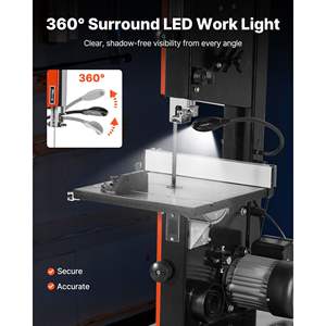 Sierra de Cinta de Banco de Dos Velocidades de 10 Pulgadas, Motor de 373 W y 1/2 HP, Altura Máxima de Corte de 6, Mesa de Hierro Fundido de 13.2 x 13.4, Luz de Trabajo de 360 Grados - Product Image 5