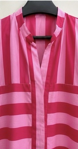 Robe longue d'été rayée en lin et coton respirant pour femme, coupe trapèze sans manches, col en V, qualité supérieure, impression numérique - Product Image 2