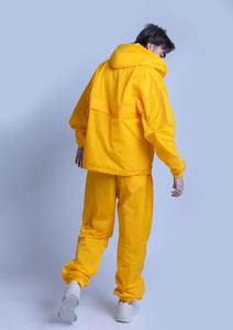 yellow windbreaker tracksuit custom logo tracksuit set hooded jacket and <b>pants</b> set lightweight nylon tracksuit men waterproof - Product Image 5