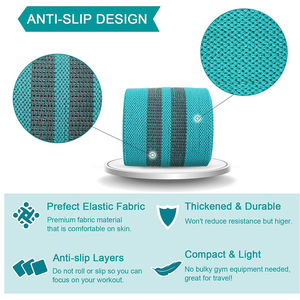 Bandes d'exercice personnalisées avec logo imprimé, en tissu polyester, pour fitness, entraînement des fessiers et des hanches, ensemble de bandes de résistance en boucle. - Product Image 3