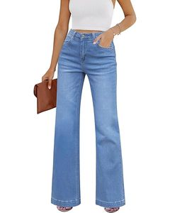 Jeans de Mezclilla de Cintura Alta y Pierna Recta para Mujer, Transpirables, Lavado Claro, con Botones Laterales, Estilo Vintage Simple, para Primavera, Verano y Otoño - Product Image 4
