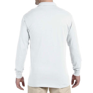 Mens Long Sleeve Polo Shirt Relaxed Fit Solid Color Soft Stretch Breathable Lightweight Casual Everyday Wear <b>Classic</b> Collar Top - Product Image 2