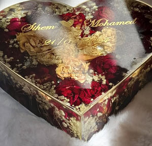 Tarjeta DE BODA musulmana 2025 personalizada con marco de resina e incrustaciones florales Regalo de Navidad único - Product Image 3