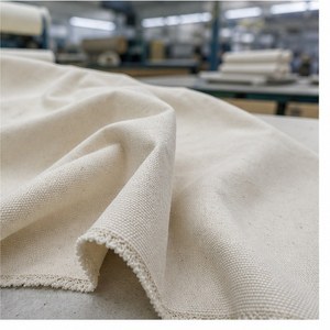 Export Quality 100% Cotton Canvas <b>Fabric</b> RFD Ready for Dyeing Heavy Duty <b>Fabric</b> Roll for Tote Bags Shoes Upholstery Workwear - Product Image 2