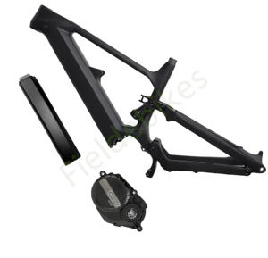 Cadre en fibre de carbone <span class=keywords><strong>Dengfu</strong></span> E10 EMTB Suspension complète AM Frame Bafang M510 M560 Moteur moyen VTT électrique Batterie 17.5AH - Product Image 2