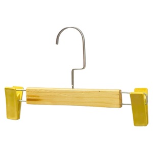 Wholesale Cheap Durable Eco-Friendly Wooden Hangers Stainless Steel Clips Multifunction Non-Slip Hook Type Bathroom Clothing - Product Image 6